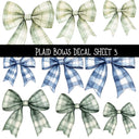 Plaid Bows UV DTF Decal sheets 5 to choose from
