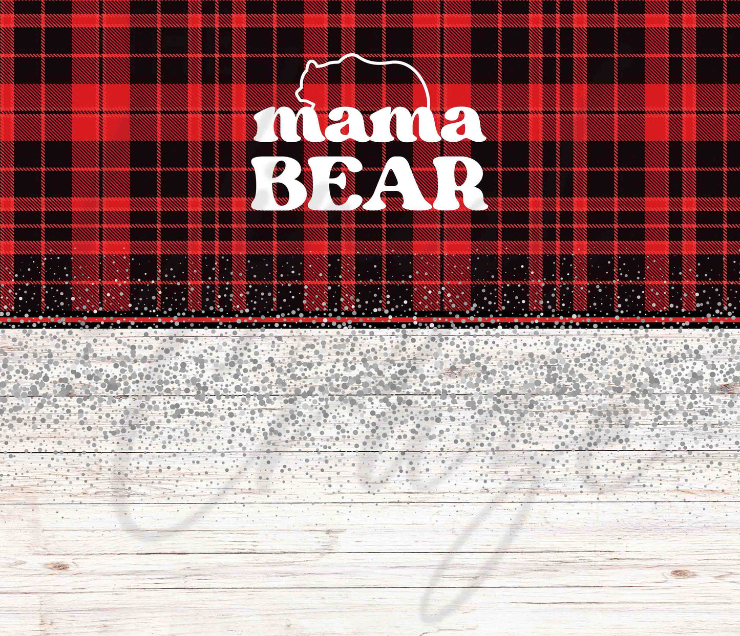 Plaid Wood Mama Bear - Adhesive Vinyl Wrap