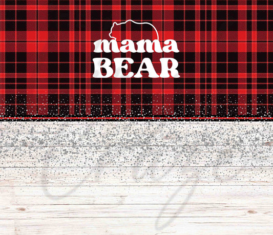 Plaid Wood Mama Bear - Adhesive Vinyl Wrap