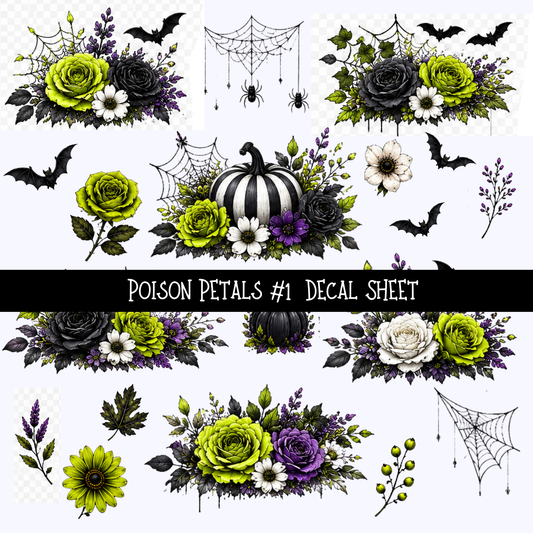 Poison Petals - UV DTF Decal sheet 2 varriants