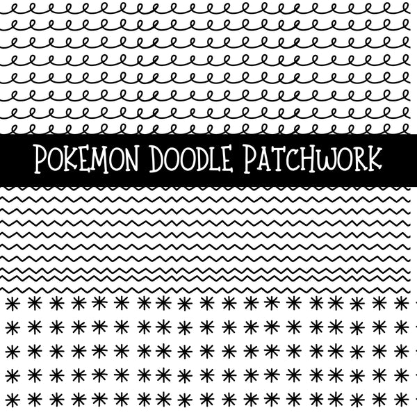 Pokemon UV DTF Doodle Patchwork Set