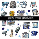 Police Doodle Patchwork Set