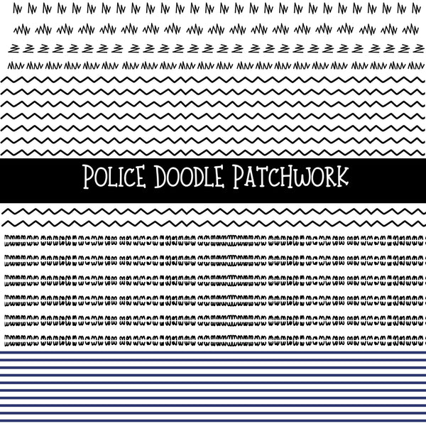Police Doodle Patchwork Set