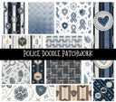 Police Doodle Patchwork Set