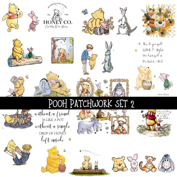 Pooh Doodle Patchwork Set #2