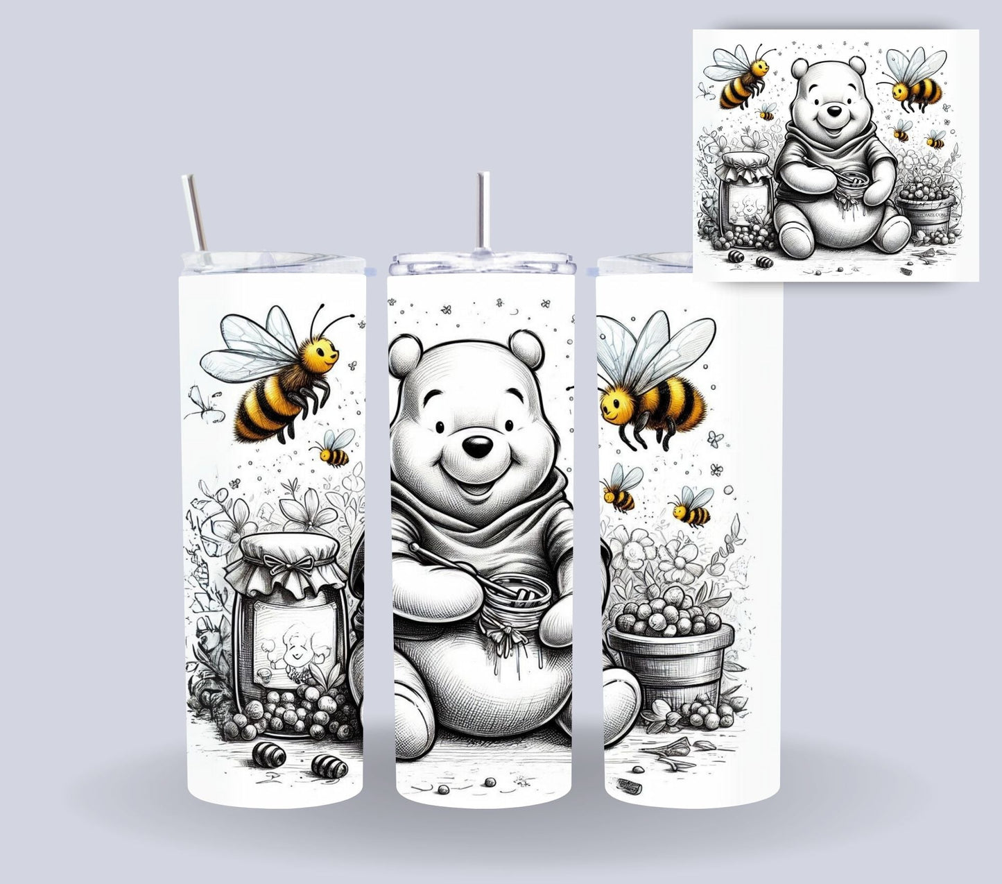 Pooh and Honey - Adhesive Vinyl Wrap