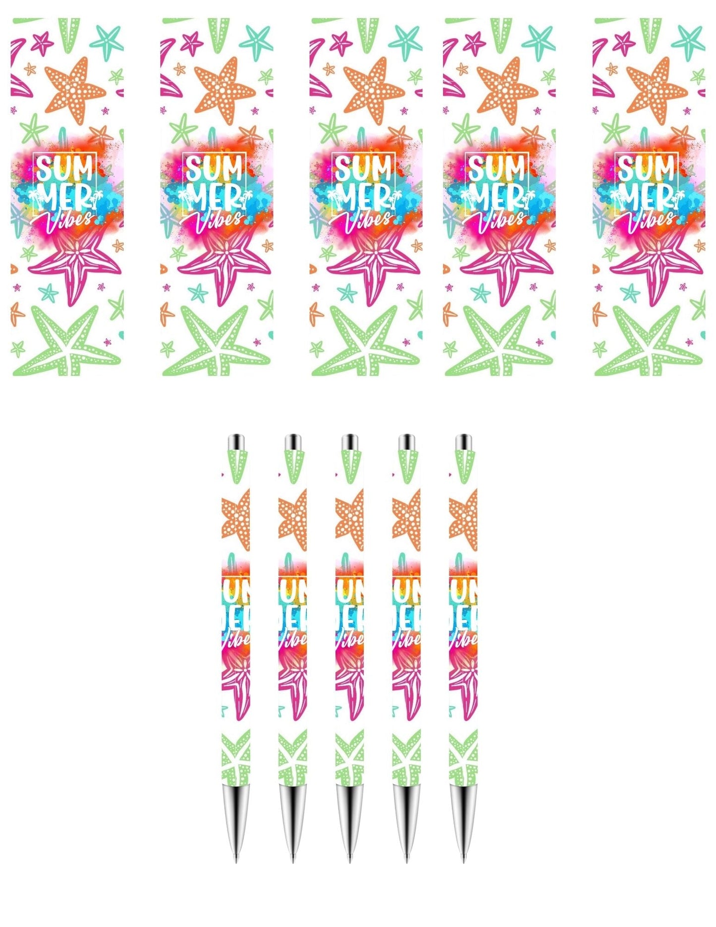 Summer Vibes  - UV DTF Pen wraps - set of 5