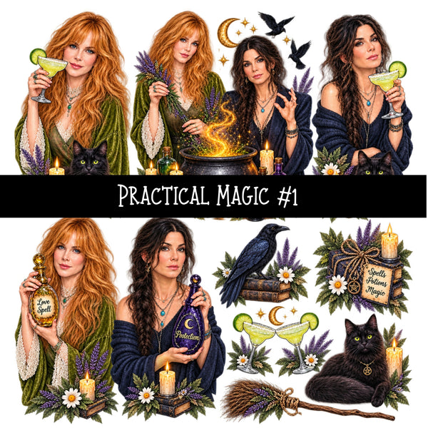 Practical Magic Torn Pages UV DTF Decal sheets 6 Designs available