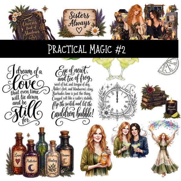 Practical Magic Torn Pages UV DTF Decal sheets 6 Designs available