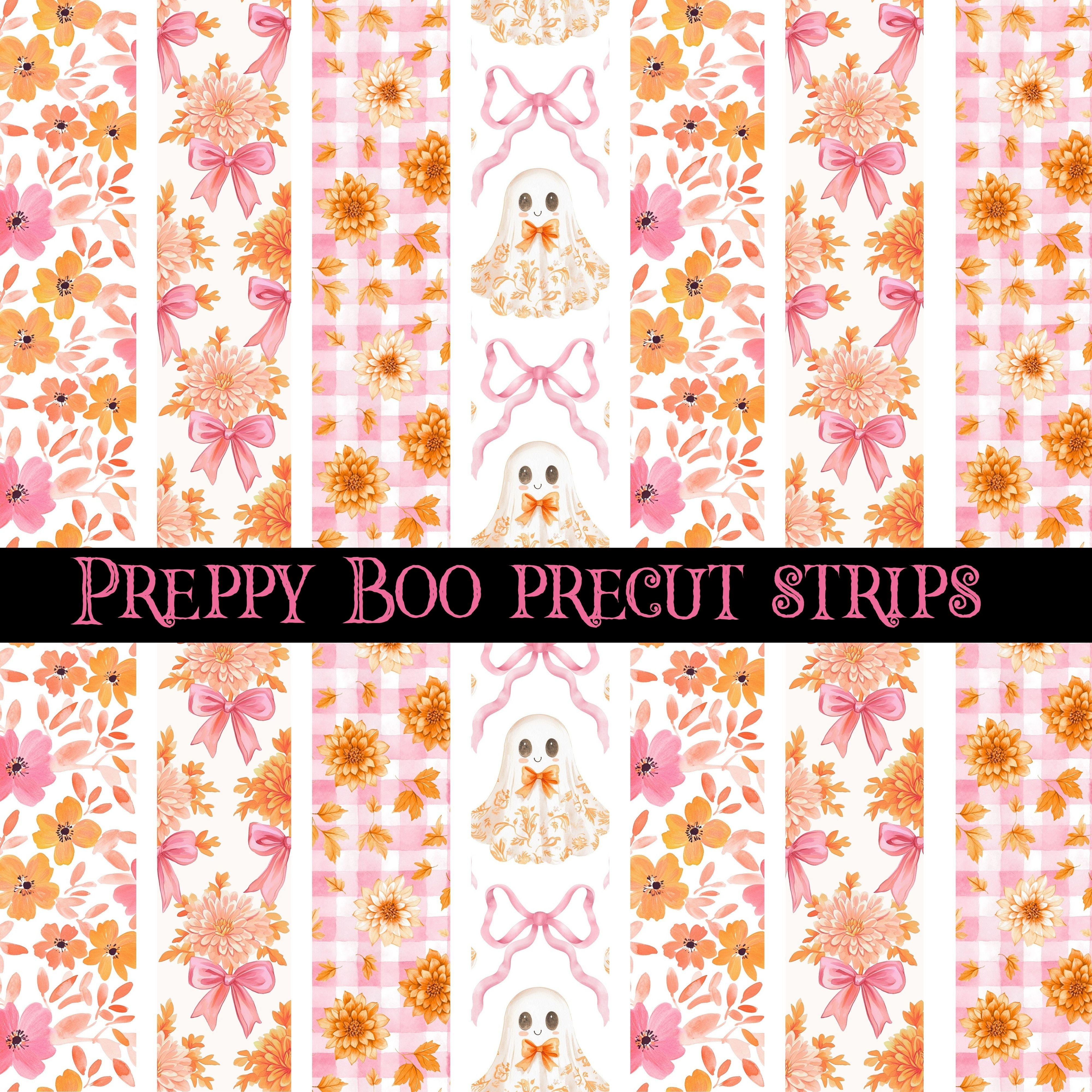 Preppy Boo precut Strips 12x12 vinyl sheet – 3D Undercover