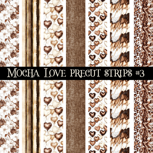 Mocha Love precut strips 12x12 vinyl sheet (3 variants)