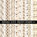 Mocha Love precut strips 12x12 vinyl sheet (3 variants)