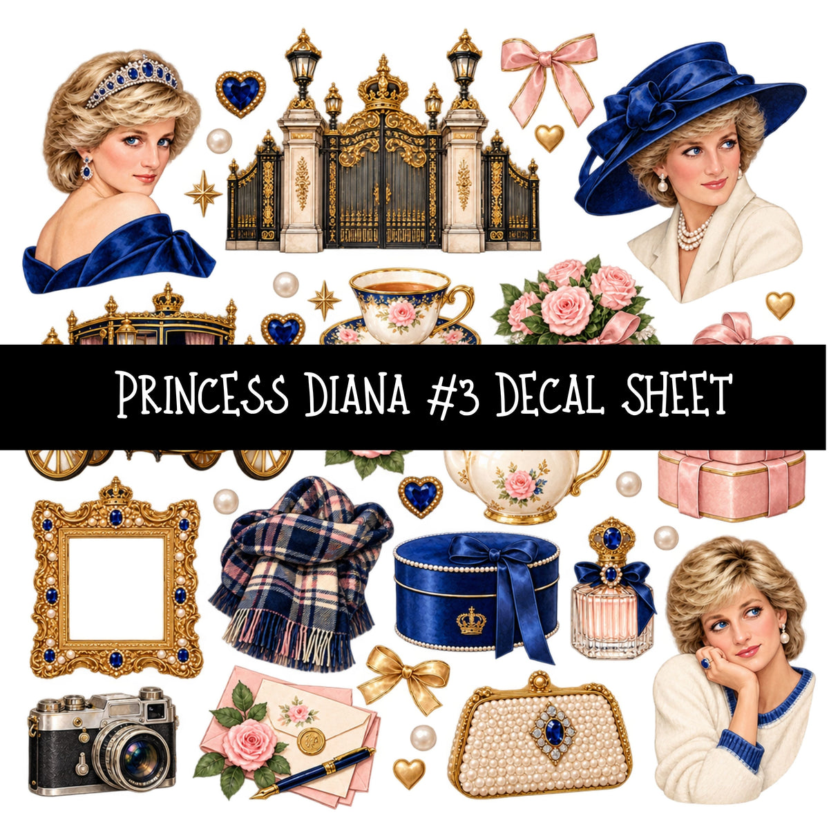 Princess Diana UV DTF Decal sheets 9 Designs available