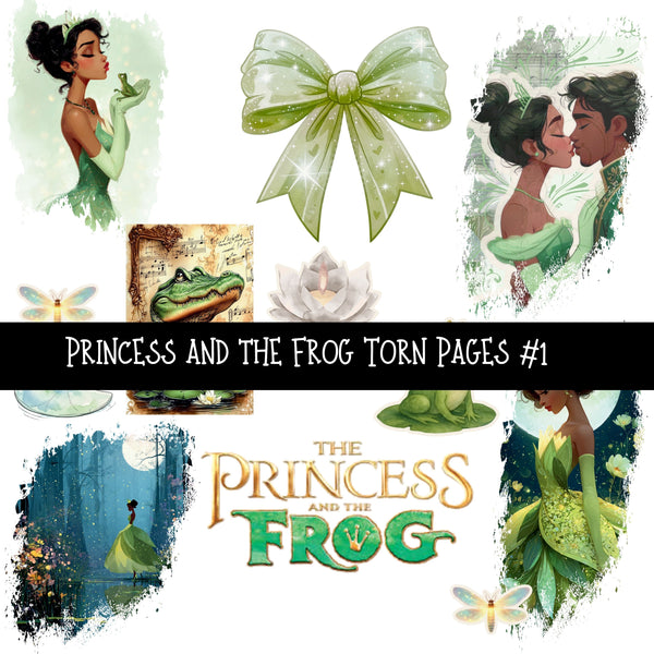 Princess and the Frog torn pages UV DTF Decal sheets 2 Designs available