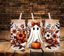 Pumpkin Ghost - UV DTF 16oz Libbey wrap