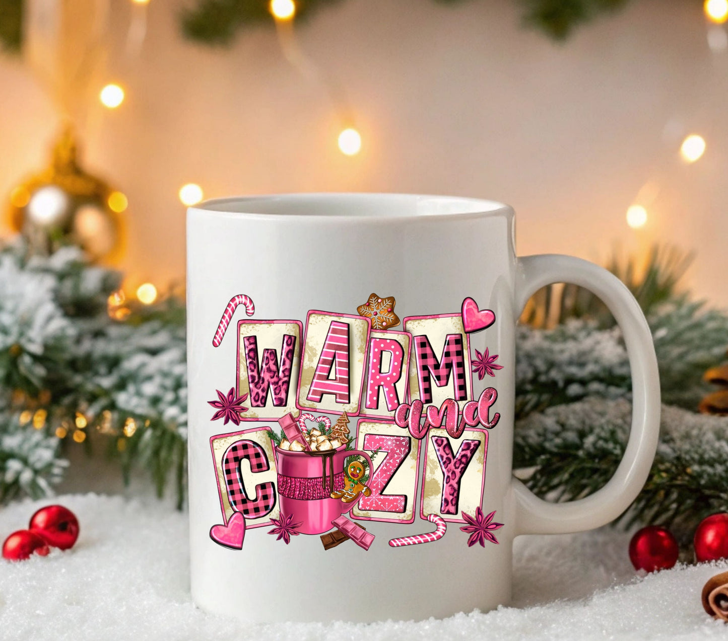 Warm and Cozy pink UV DTF Decals