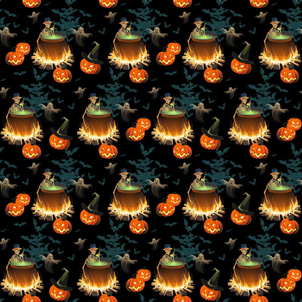 Pumpkins, Skeletons And Ghosts - Adhesive Vinyl Sheets