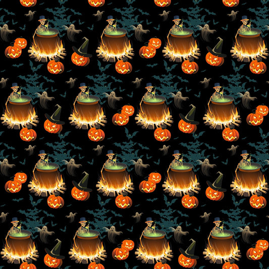 Pumpkins, Skeletons And Ghosts - Adhesive Vinyl Sheets