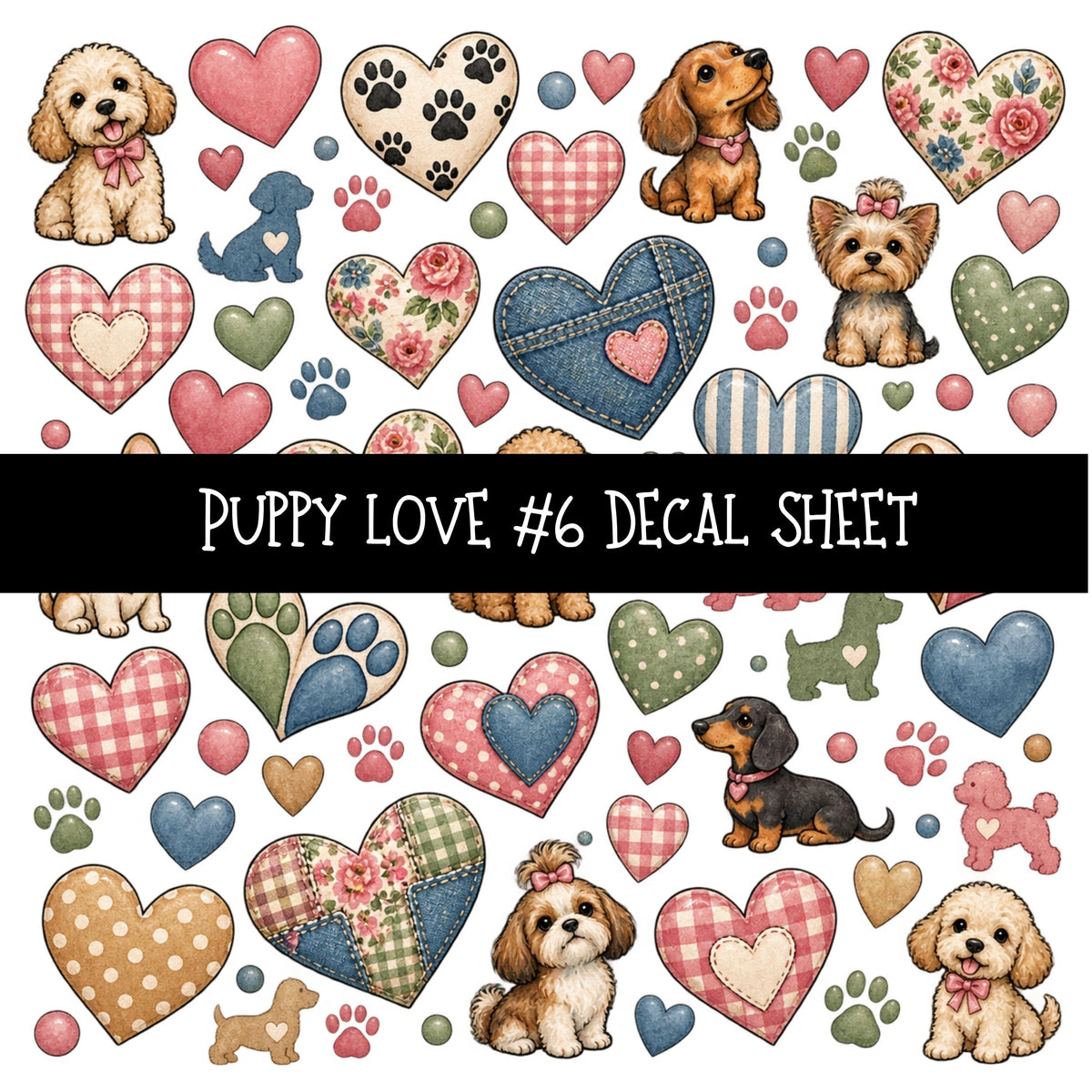 Puppy Love UV DTF Decal sheets 11 Designs available