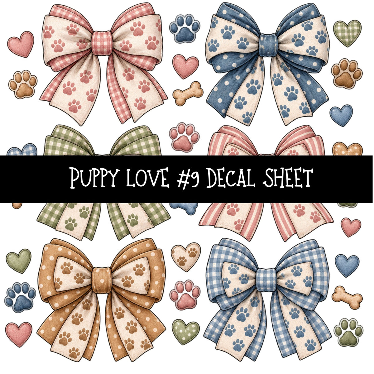 Puppy Love UV DTF Decal sheets 11 Designs available