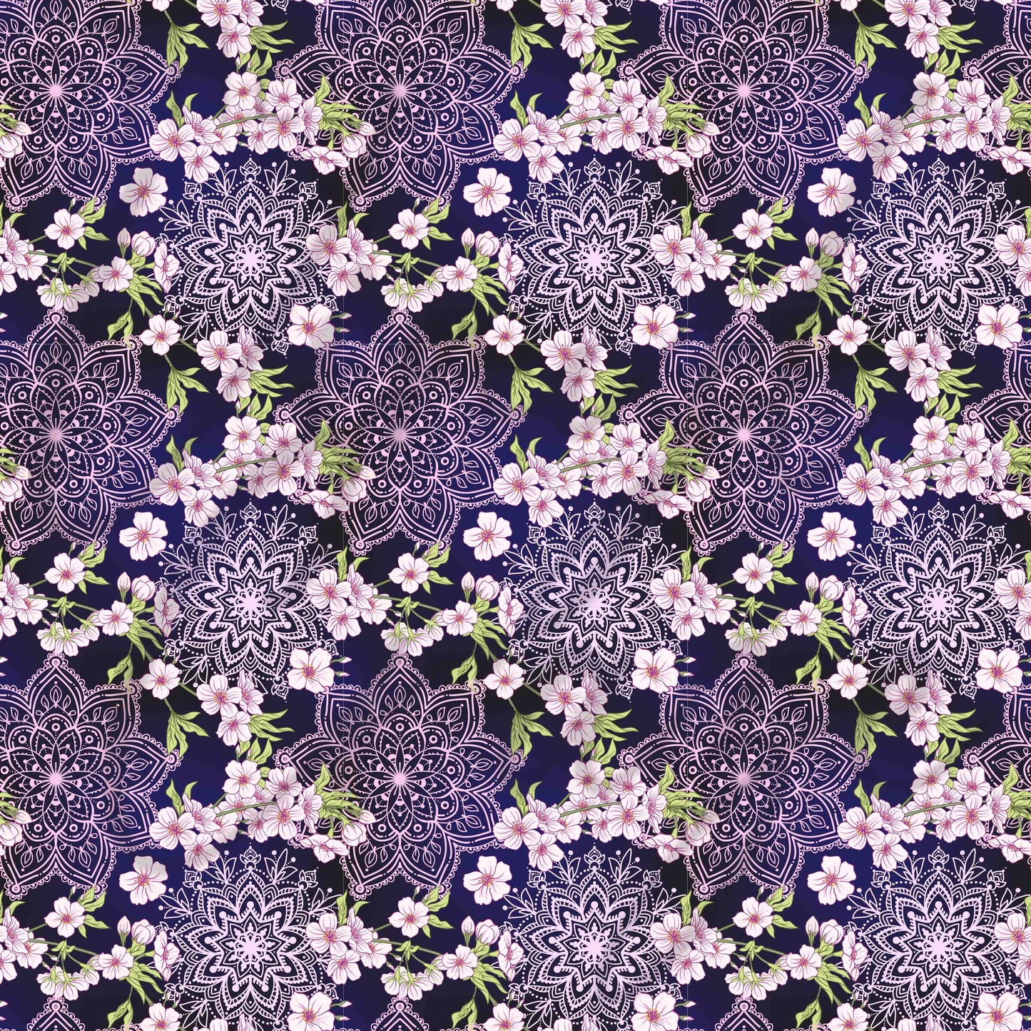 Purple Floral Mandala - Adhesive Vinyl Sheets