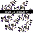Purple Gothic Florals UV DTF Decal sheets 3 designs available