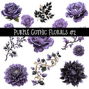 Purple Gothic Florals UV DTF Decal sheets 3 designs available