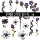 Purple Gothic Florals UV DTF Decal sheets 3 designs available