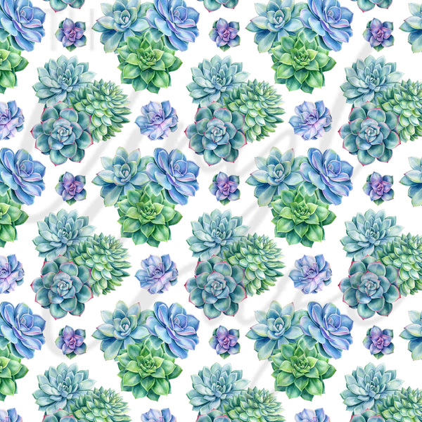 Purple and Green Succulents - Adhesive Vinyl Sheets