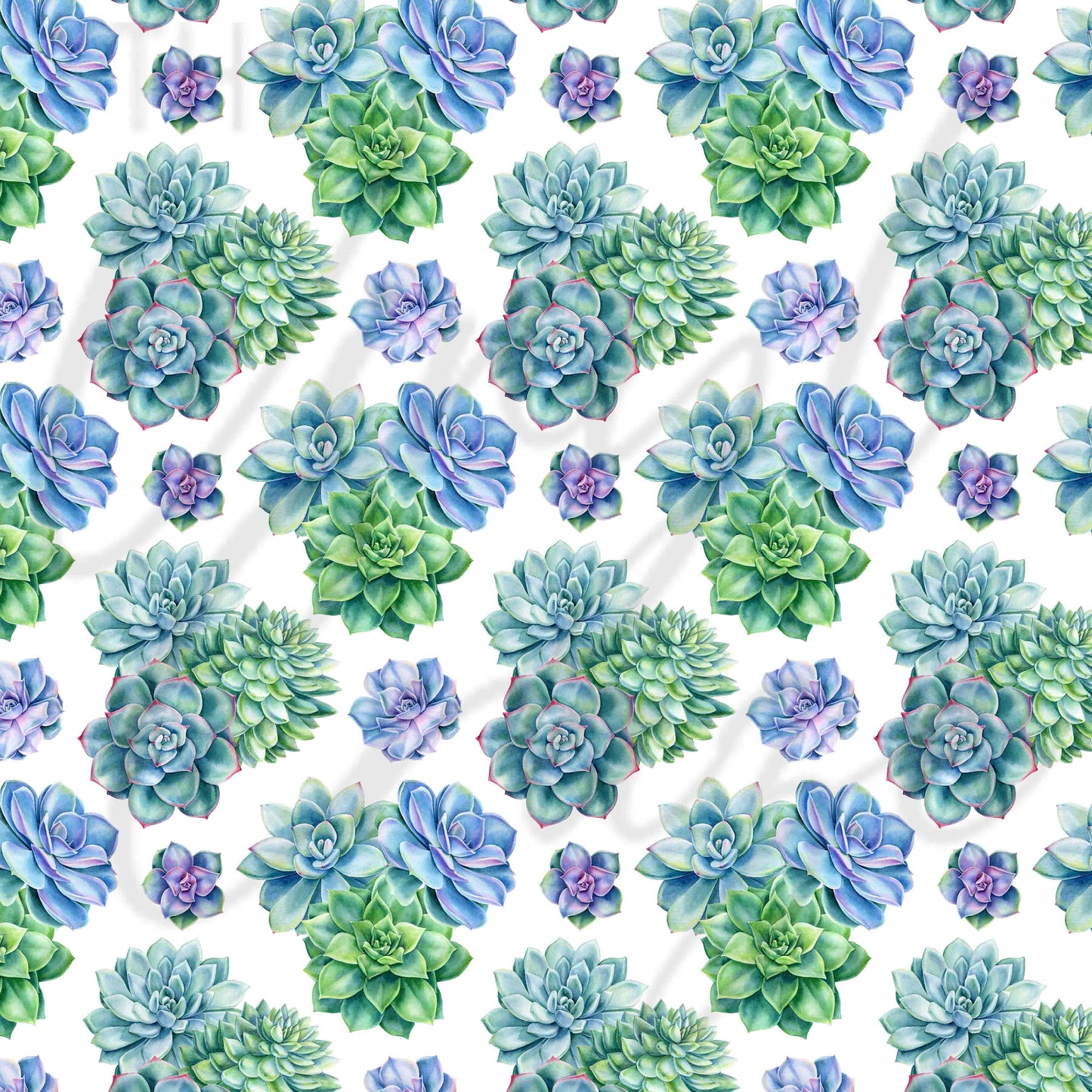 Purple and Green Succulents - Adhesive Vinyl Sheets