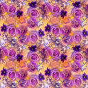 Purple Flowers On Orange - Adhesive Vinyl Sheets