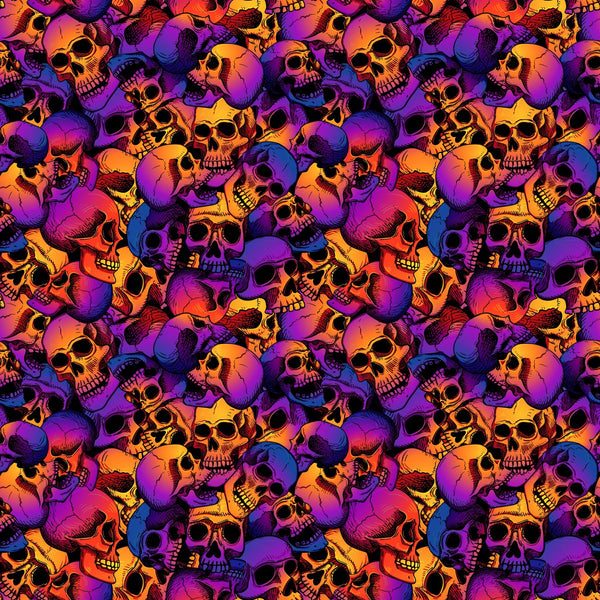 Purple Orange Skulls - Adhesive Vinyl Sheets