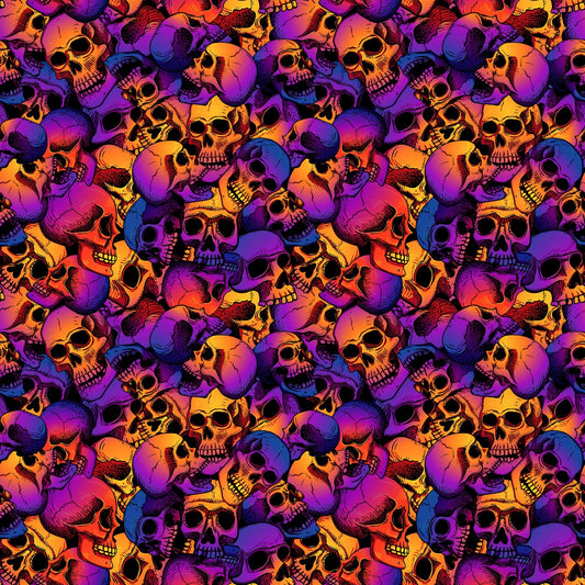 Purple Orange Skulls - Adhesive Vinyl Sheets