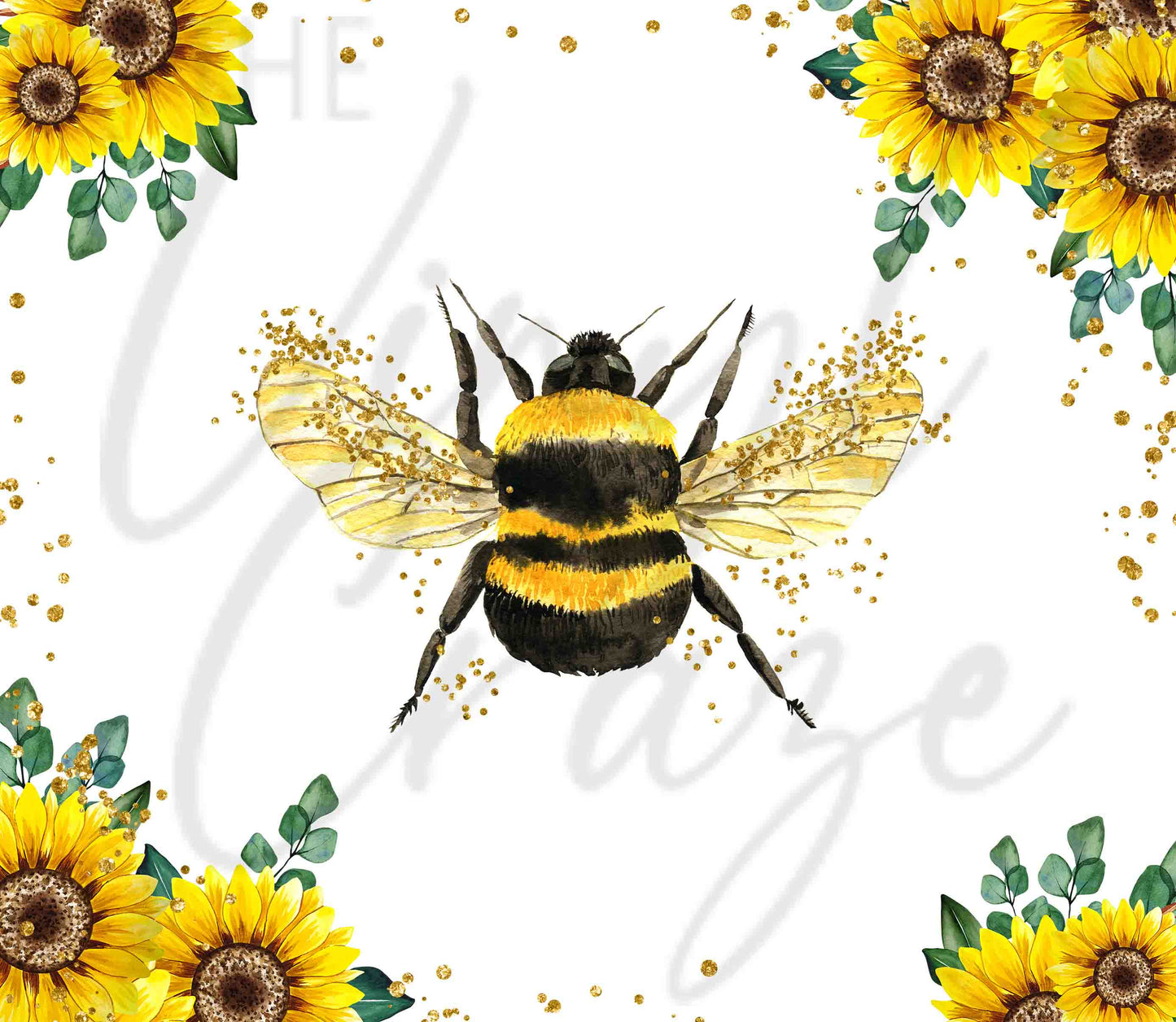 Queen Bee and Sunflowers - Adhesive Vinyl Wrap