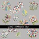 Quilted Flowers - UV DTF Decal sheet