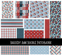 Raggedy Ann UV DTF Doodle Patchwork Set