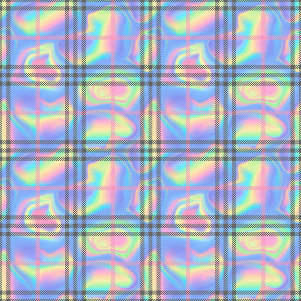 Rainbow Swirled Plaid - Adhesive Vinyl Sheets