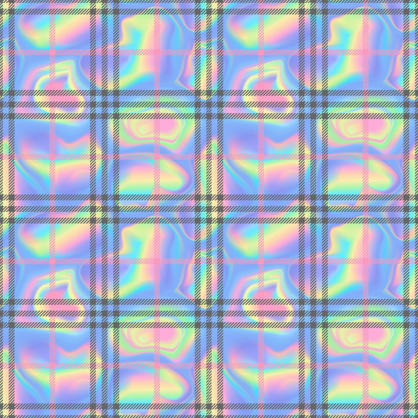 Rainbow Swirled Plaid - Adhesive Vinyl Sheets