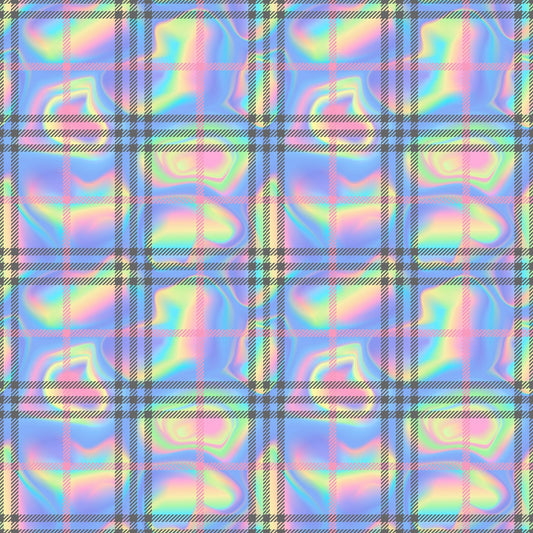 Rainbow Swirled Plaid - Adhesive Vinyl Sheets