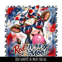Red White and Moo UV DTF Decal