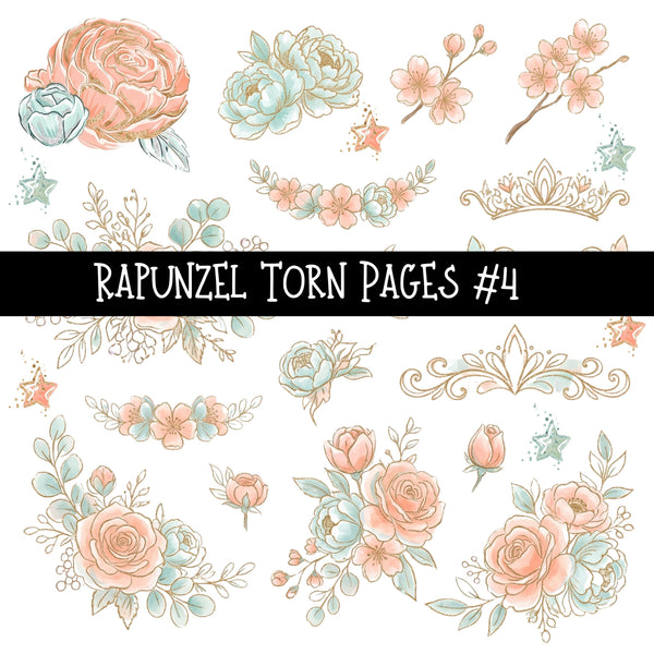 Rapunzel Torn Pages UV DTF Decal sheets 5 Designs available