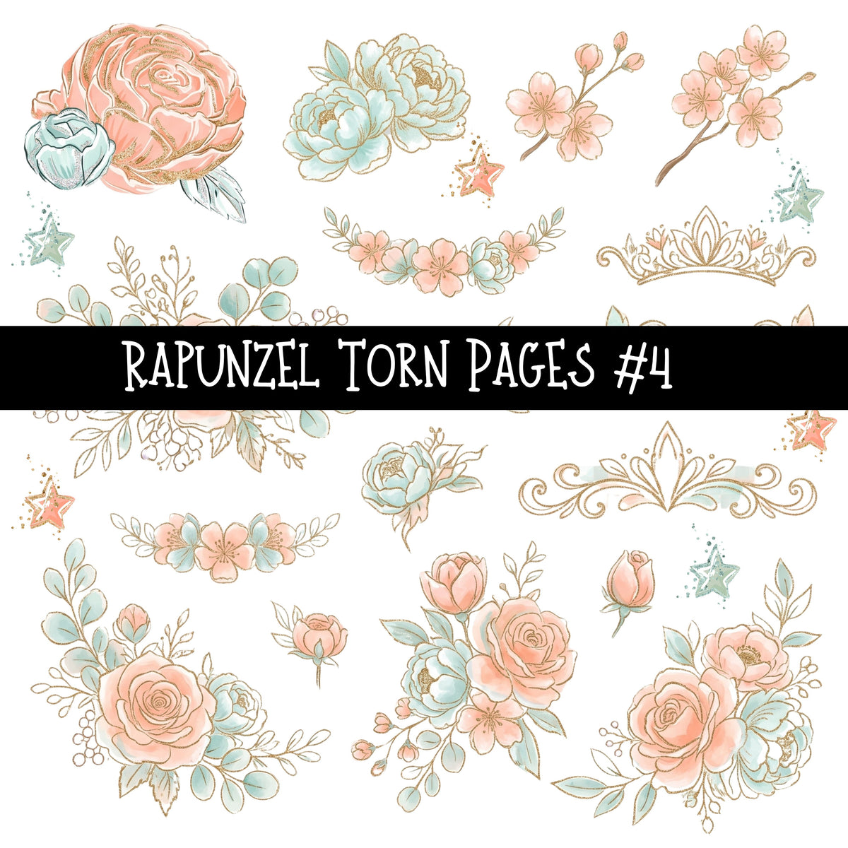 Rapunzel Torn Pages UV DTF Decal sheets 5 Designs available