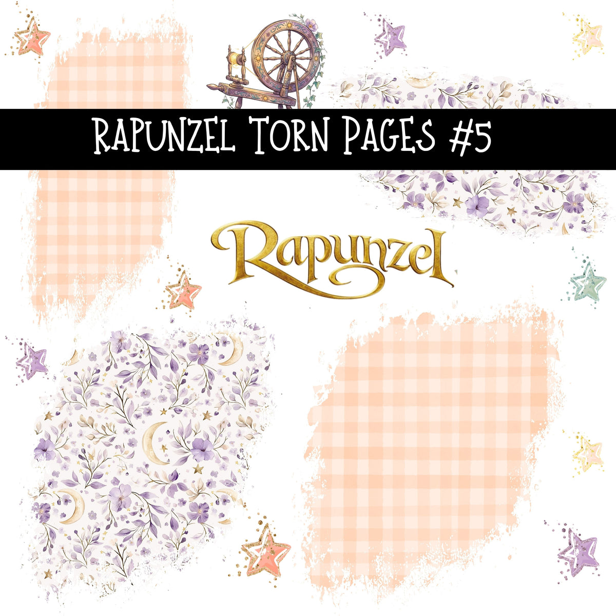 Rapunzel Torn Pages UV DTF Decal sheets 5 Designs available