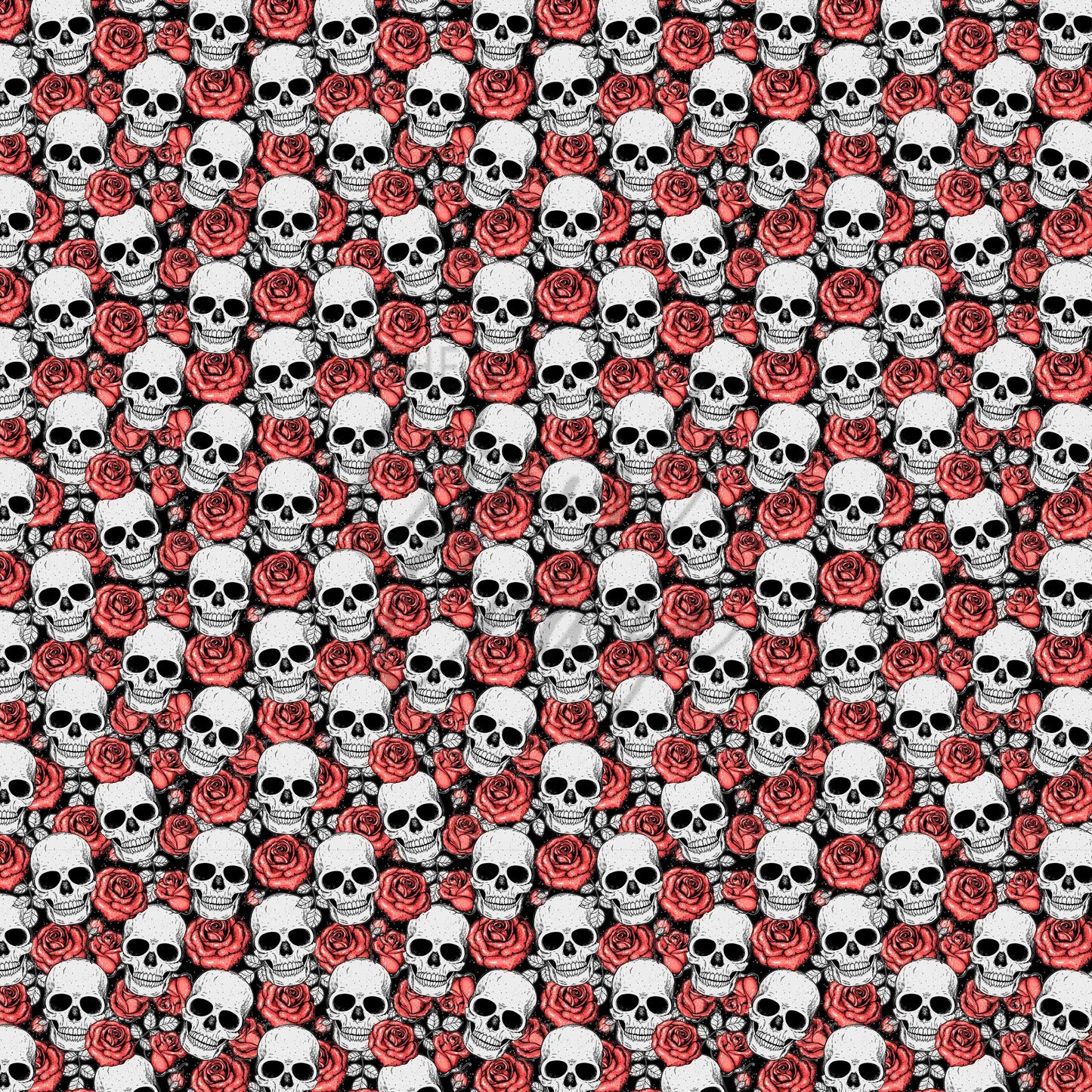 Red Floral Skulls - Adhesive Vinyl Sheets