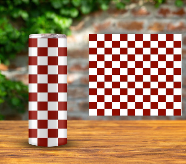 Checker - UV DTF Tumbler wrap - 15 color options