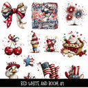 Red White and Boom UV DTF Decal sheets 3 designs to choose from