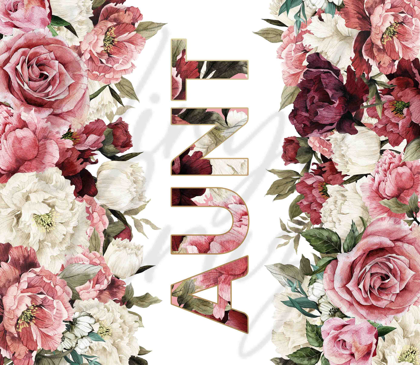 Red and Pink Roses on Border - Adhesive Vinyl Wrap