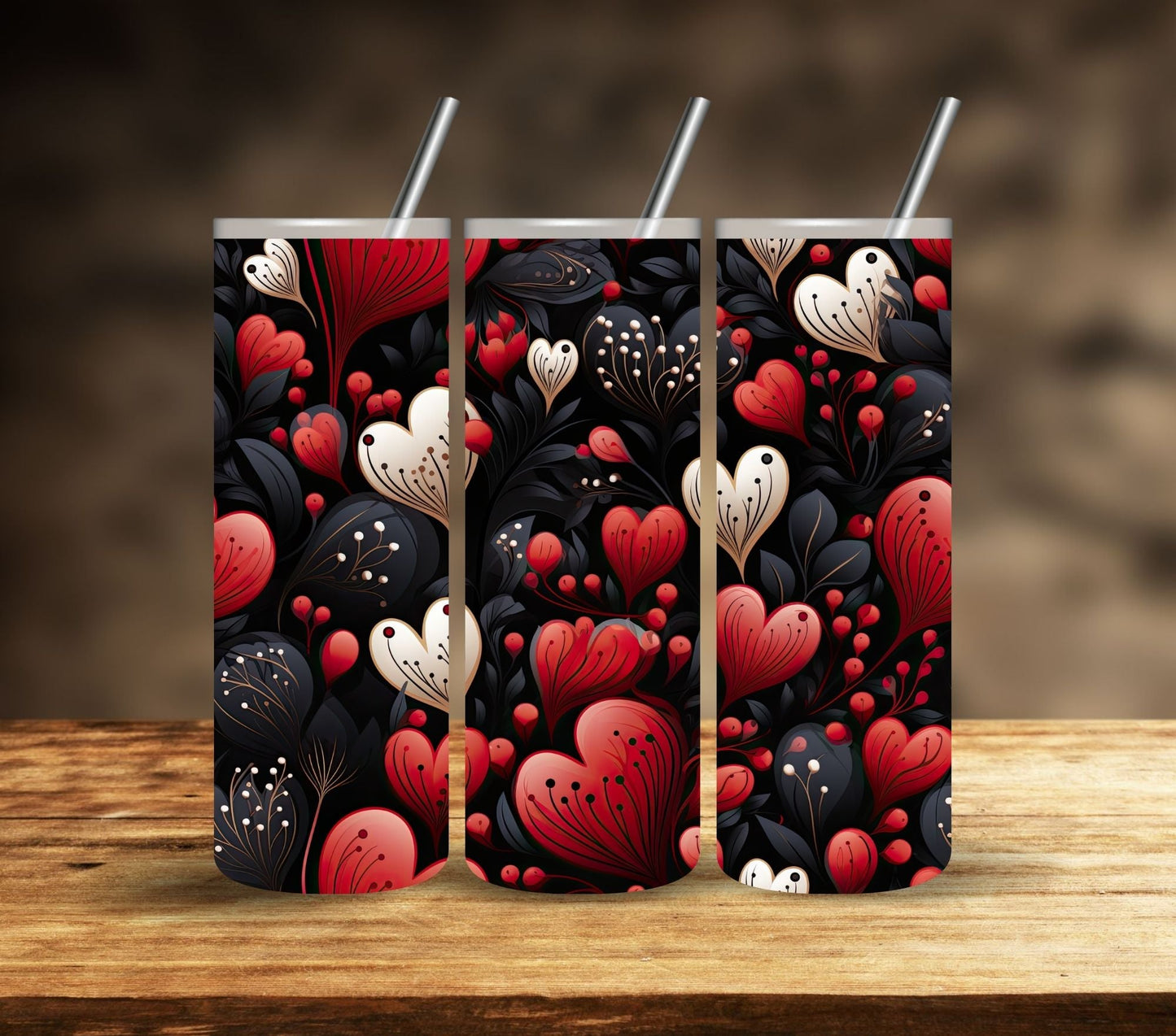 Red and Black Hearts - Adhesive Vinyl Wrap