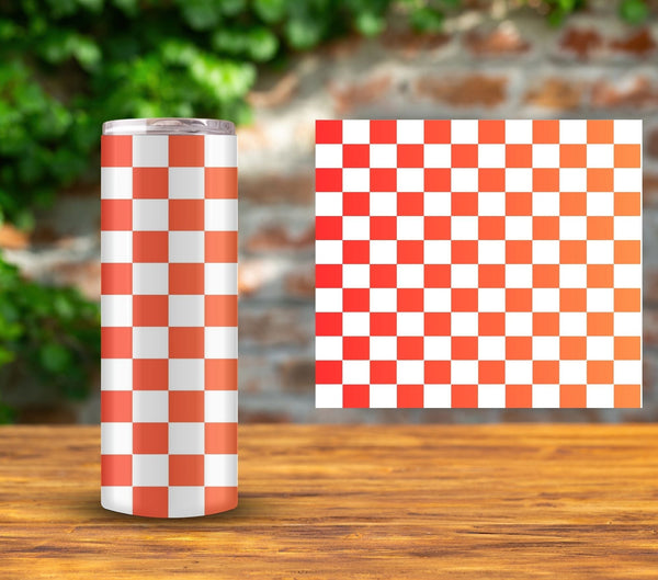 Checker - UV DTF Tumbler wrap - 15 color options