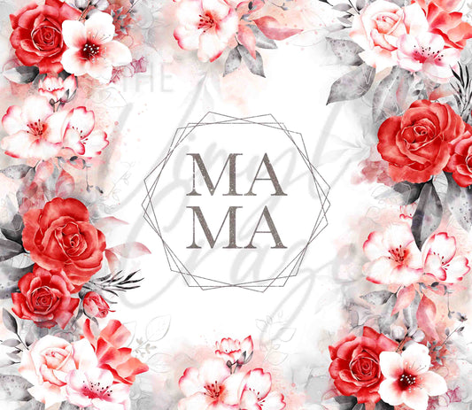 Red and Pink Roses Mama - Adhesive Vinyl Wrap